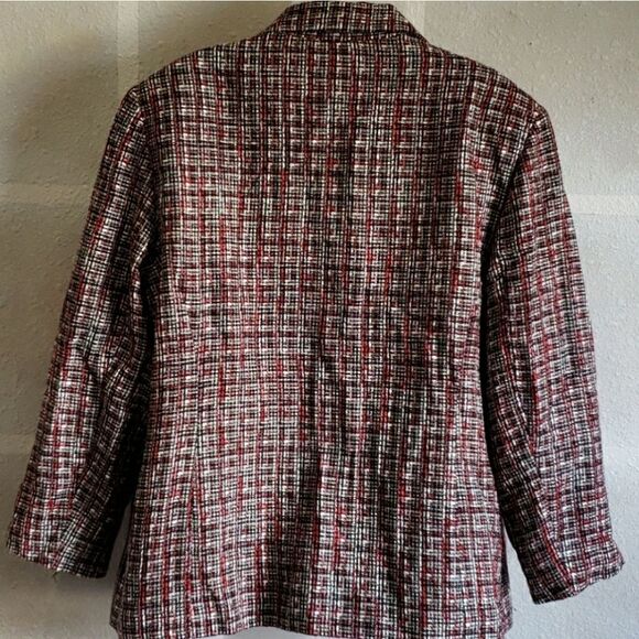 Sag Harbor Maroon/Black Tweed Pullover Jacket - Picture 3 of 4